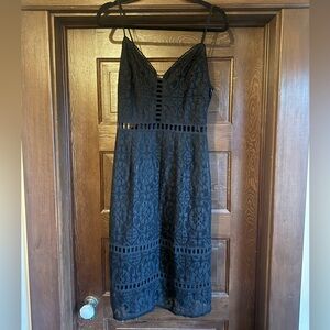 NSR Black Lace Midi Dress